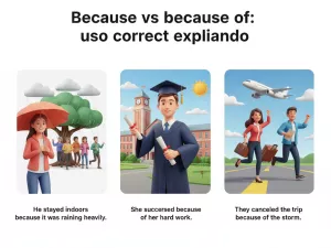 Because vs because of: uso correcto explicado