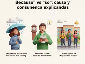 “Because” vs “so”: causa y consecuencia explicadas