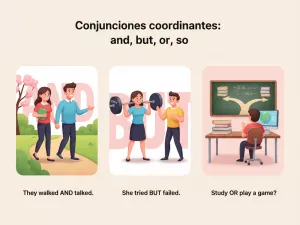 Conjunciones coordinantes: and, but, or, so