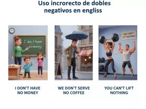 Uso incorrecto de dobles negativos en inglés