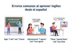 Errores comunes al aprender inglés desde el español