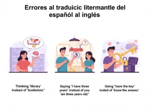 Errores al traducir literalmente del español al inglés