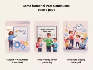 Cómo formar el Past Continuous paso a paso