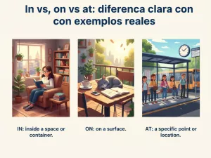 In vs on vs at: diferencia clara con ejemplos reales
