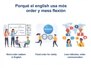 Por qué el inglés usa más orden y menos flexión