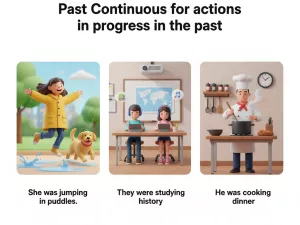 Past Continuous para acciones en progreso en el pasado