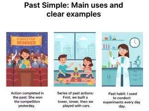 Past Simple en inglés: usos principales y ejemplos claros