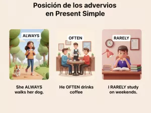 Posición de los adverbios en Present Simple