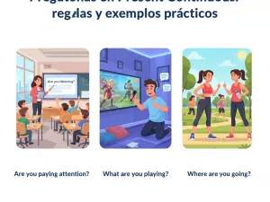Preguntas en Present Continuous: reglas y ejemplos prácticos