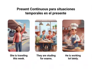 Present Continuous para situaciones temporales en el presente