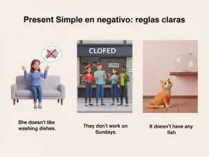 Present Simple en negativo: reglas claras