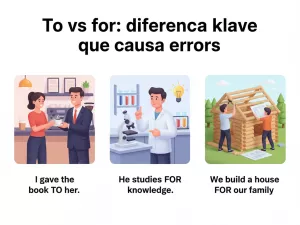 To vs for: diferencia clave que causa errores