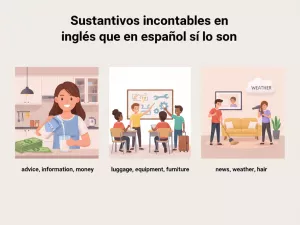 Sustantivos incontables en inglés que en español sí lo son