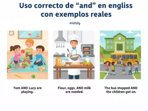 Uso correcto de “and” en inglés con ejemplos reales