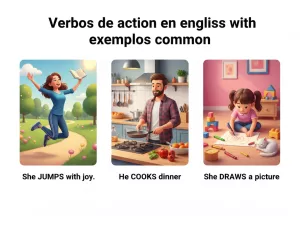 Verbos de acción en inglés con ejemplos comunes