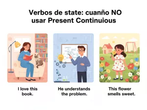 Verbos de estado: cuándo NO usar Present Continuous