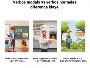 Verbos modales vs verbos normales: diferencia clave
