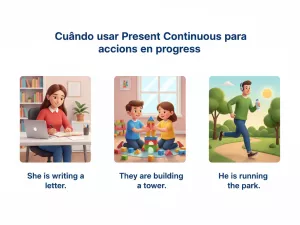 Cuándo usar Present Continuous para acciones en progreso