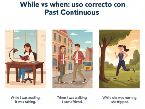 While vs when: uso correcto con Past Continuous