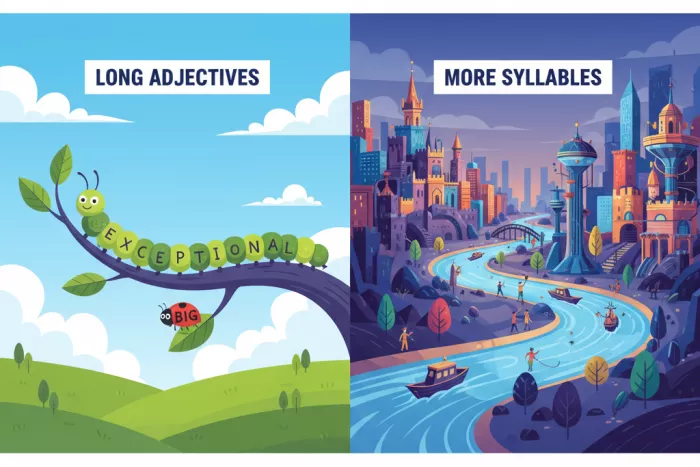 adjetivos largos y cortos en inglés: diferencia real