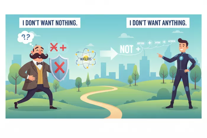 Dobles negativos en inglés estándar: uso incorrecto