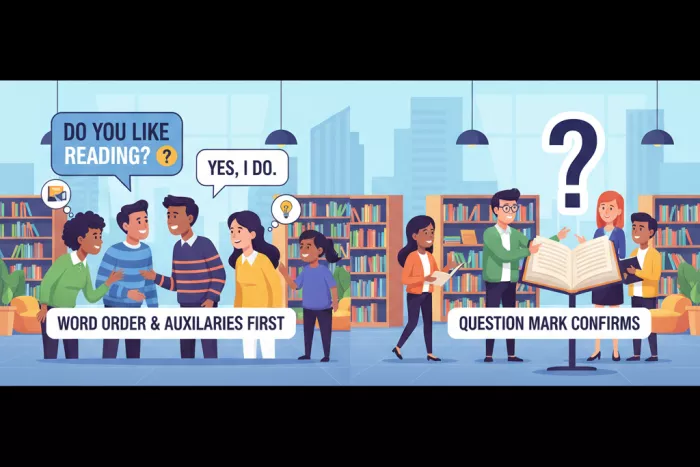 Puntuación interrogativa en inglés, auxiliares y orden sintáctico