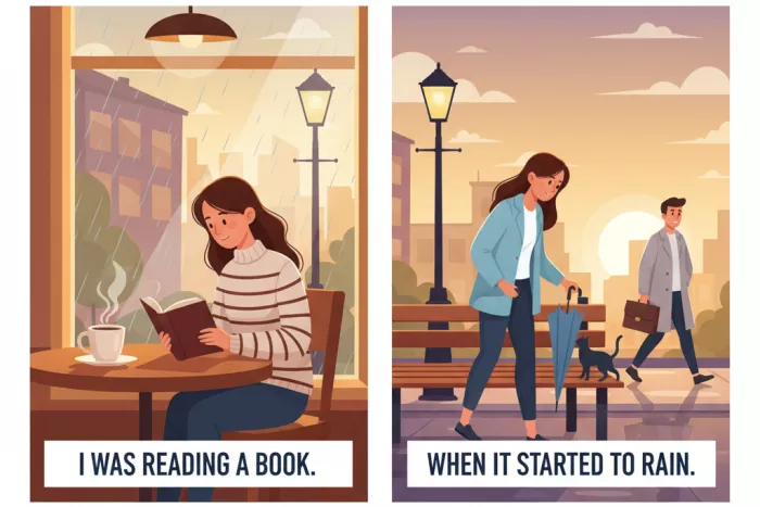 Past Continuous: acciones en progreso en el pasado