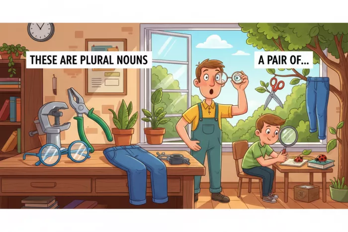 Sustantivos plurales fijos en inglés: scissors, trousers, glasses