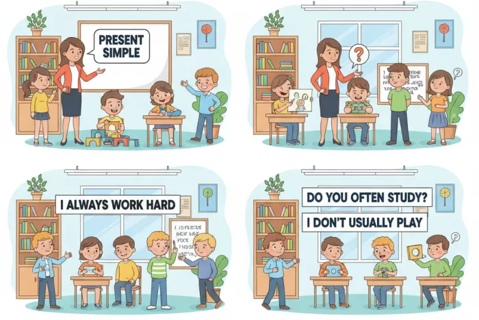 Posición de adverbios de frecuencia en Present Simple
