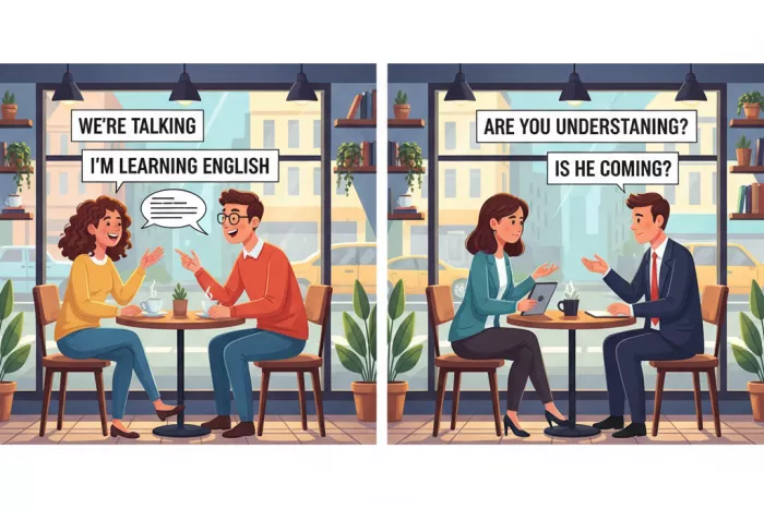 Contracciones del verbo be en Present Continuous