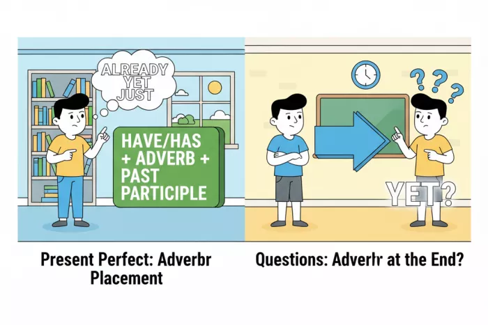 Posición de already, yet y just en Present Perfect