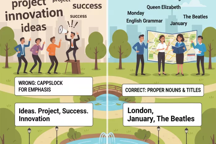 Sustantivos propios y comunes en inglés, mayúsculas
