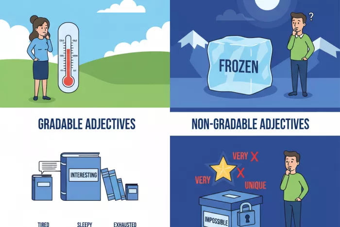 Uso de very con adjetivos extremos en inglés