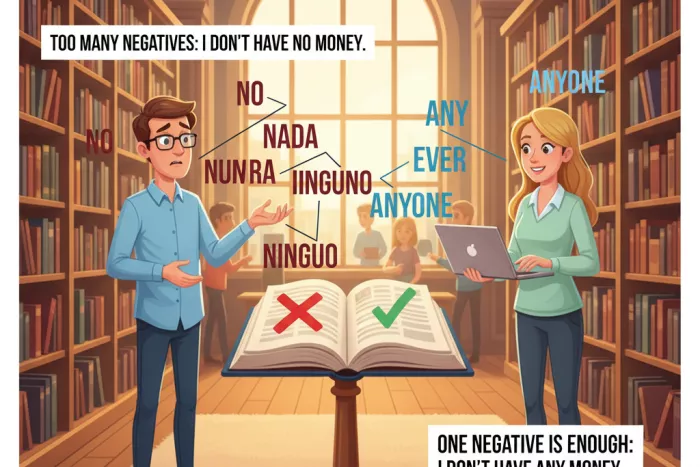 Errores de dobles negativos en inglés