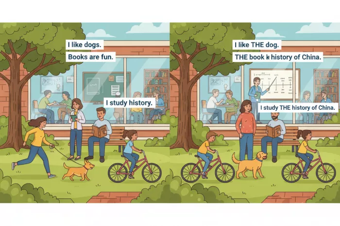 Omisión de artículos en inglés generalizaciones y asignaturas