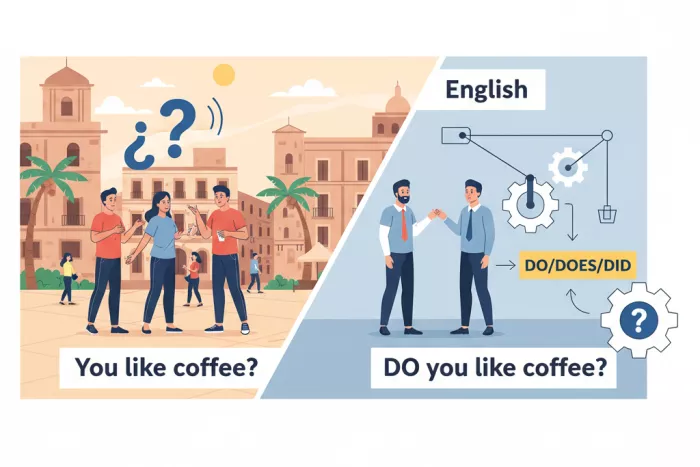 Auxiliares en preguntas en inglés, diferencia con español