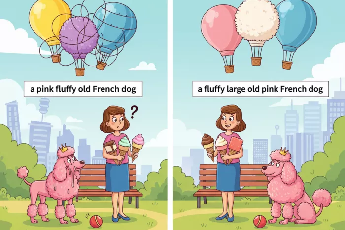 Orden de adjetivos múltiples en inglés natural