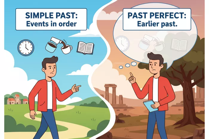 Past Perfect vs Past Simple: orden temporal, ejemplos