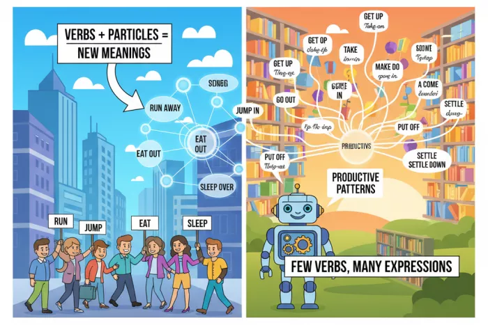 Verbos simples en inglés y partículas verbales