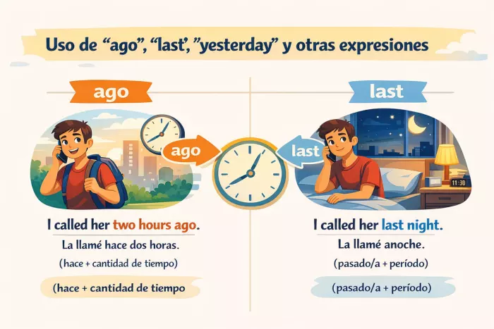 Uso de “ago” y “last” ejemplos