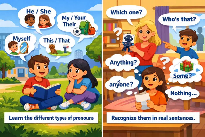 tipos y uso de pronombres en inglés