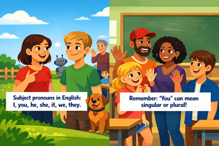 pronombres sujeto en inglés I you he she it
