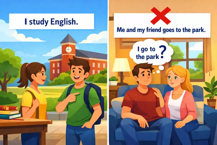 uso correcto de I como sujeto en inglés