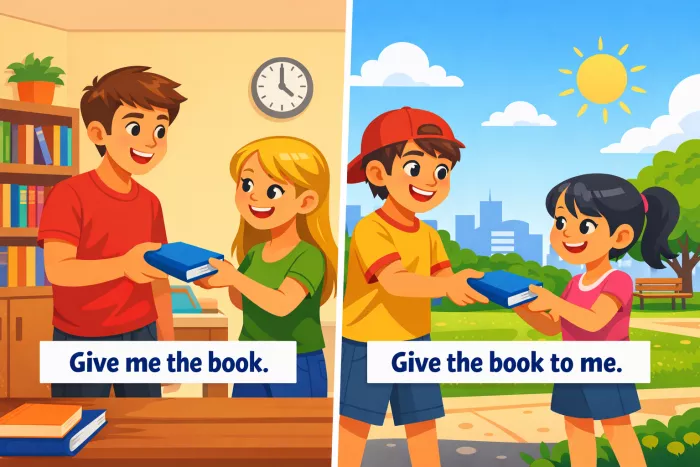 orden de pronombres en inglés con give