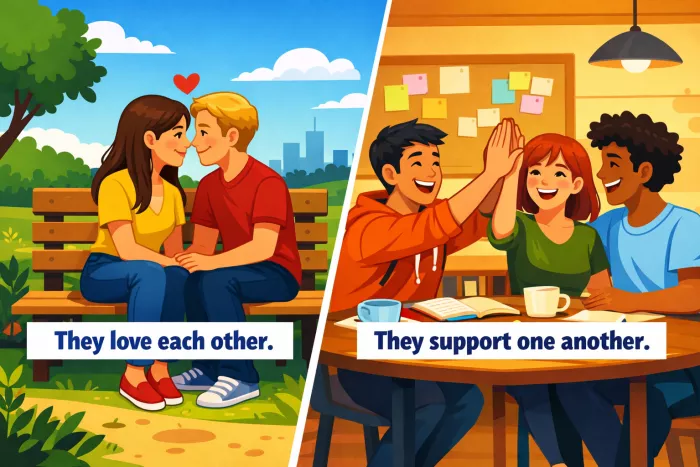 pronombres recíprocos en inglés: each other y one another