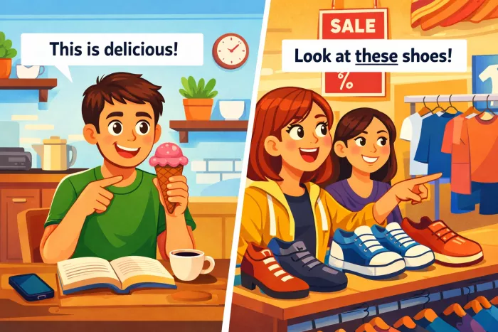 pronombres demostrativos en inglés de cercanía