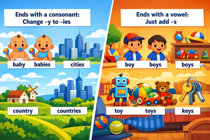 plural en inglés: cambio de -y a -ies
