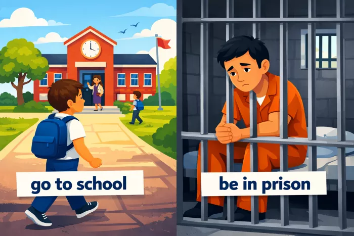 expresiones fijas sin artículo en inglés