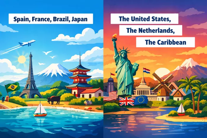 uso de the con países y regiones en inglés