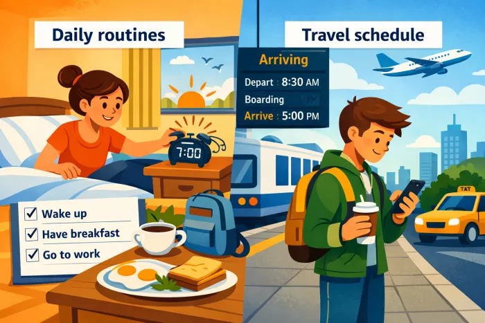 Present Simple para horarios y rutinas en inglés